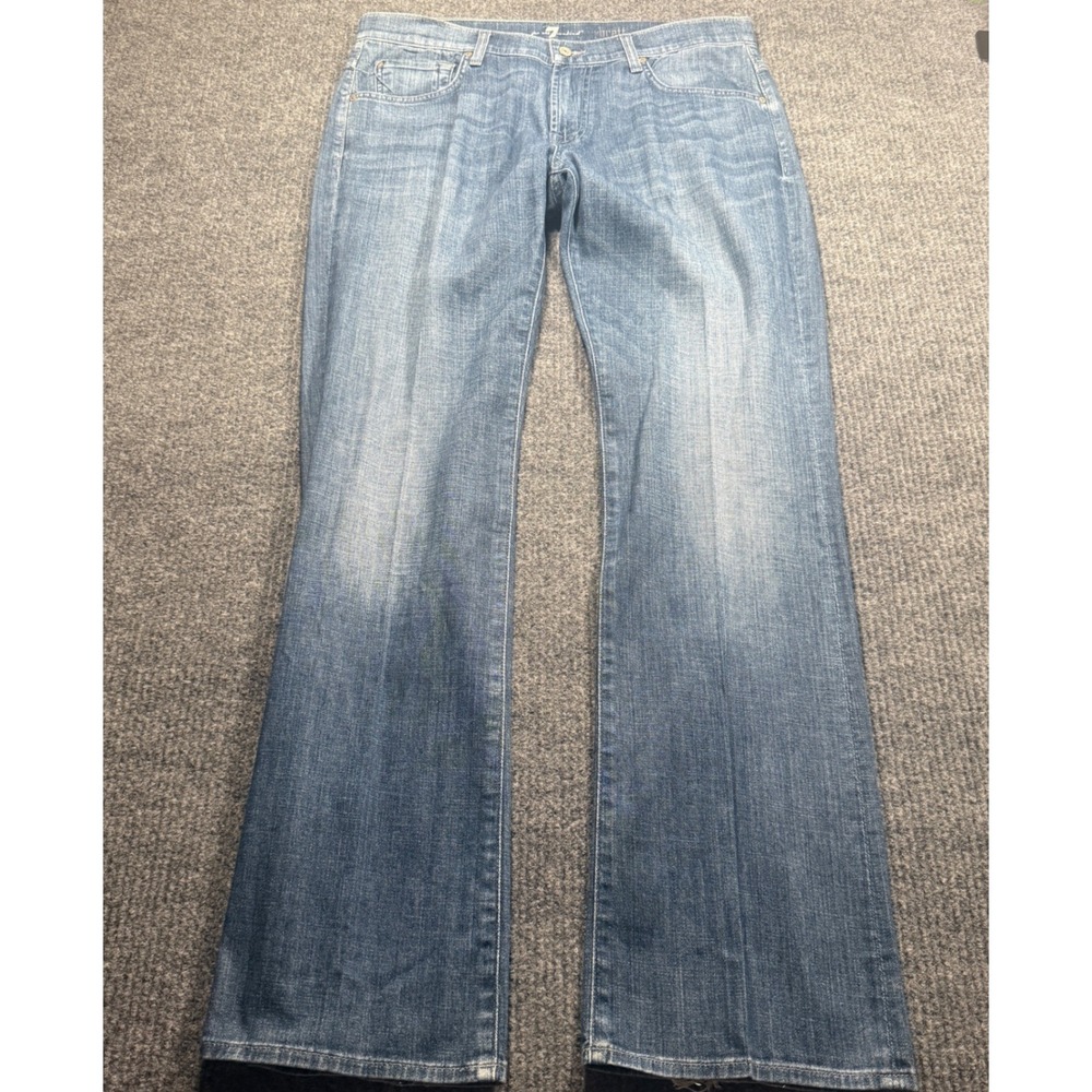 7 For All Mankind Brett Jeans Mens 34X34 Blue Medium Wash Bootcut Stretch